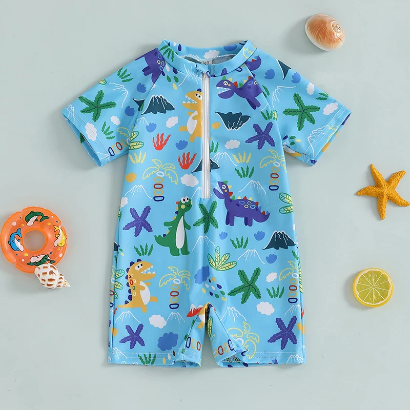 Baby Rash Guard – Shark Print Long Sleeve Zip Up - Image 4