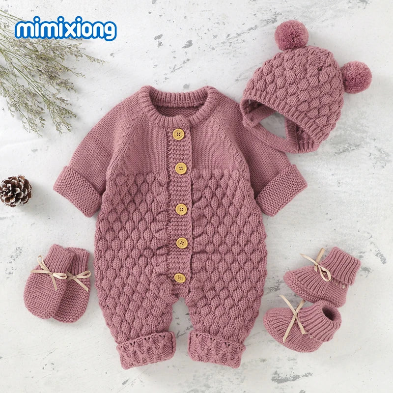 Knitted Romper & Cap Set – Cozy Autumn/Winter - Image 8
