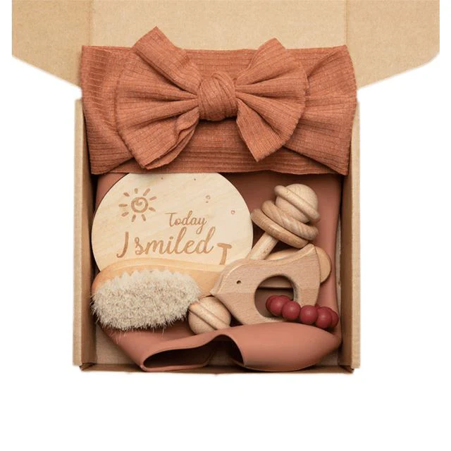 Baby Silicone Bibs Headband Brush Gift Set - Image 9