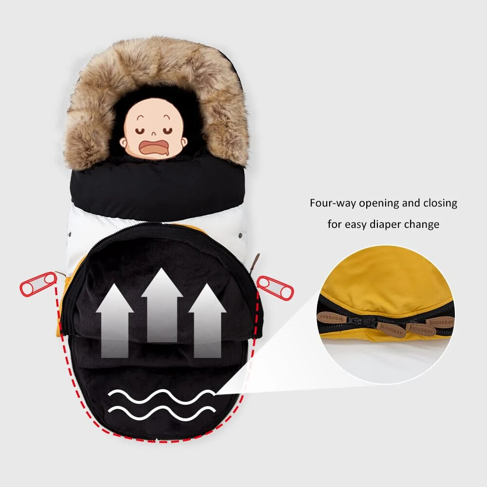 Baby Sleeping Removable Fur Collar Sleep Sack - Image 7