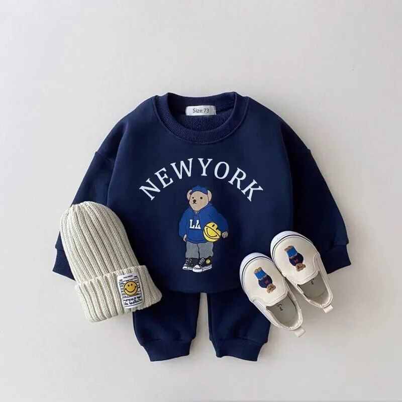 Baby Tracksuit Set Letter Bear - Image 3