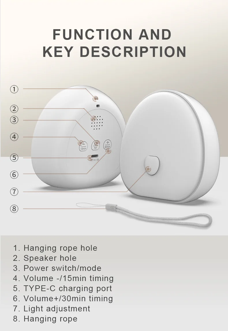 Baby White Noise Machine – Soothing LED Night Light - Image 6