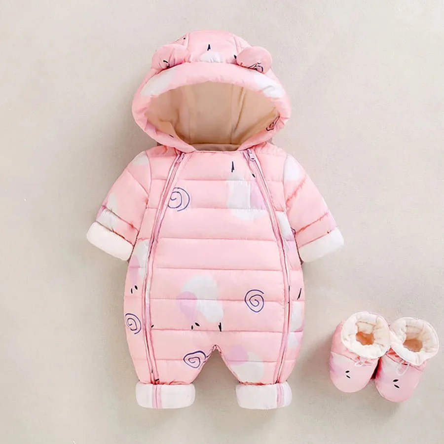 Baby Winter Romper – Hooded Thick Jumpsuit for Newborns & Toddlers - Image 2