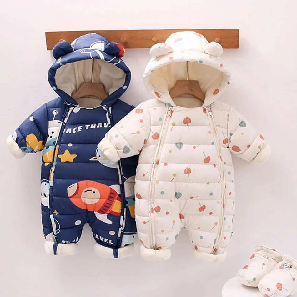 Baby Winter Romper – Hooded Thick Jumpsuit for Newborns & Toddlers - Image 3