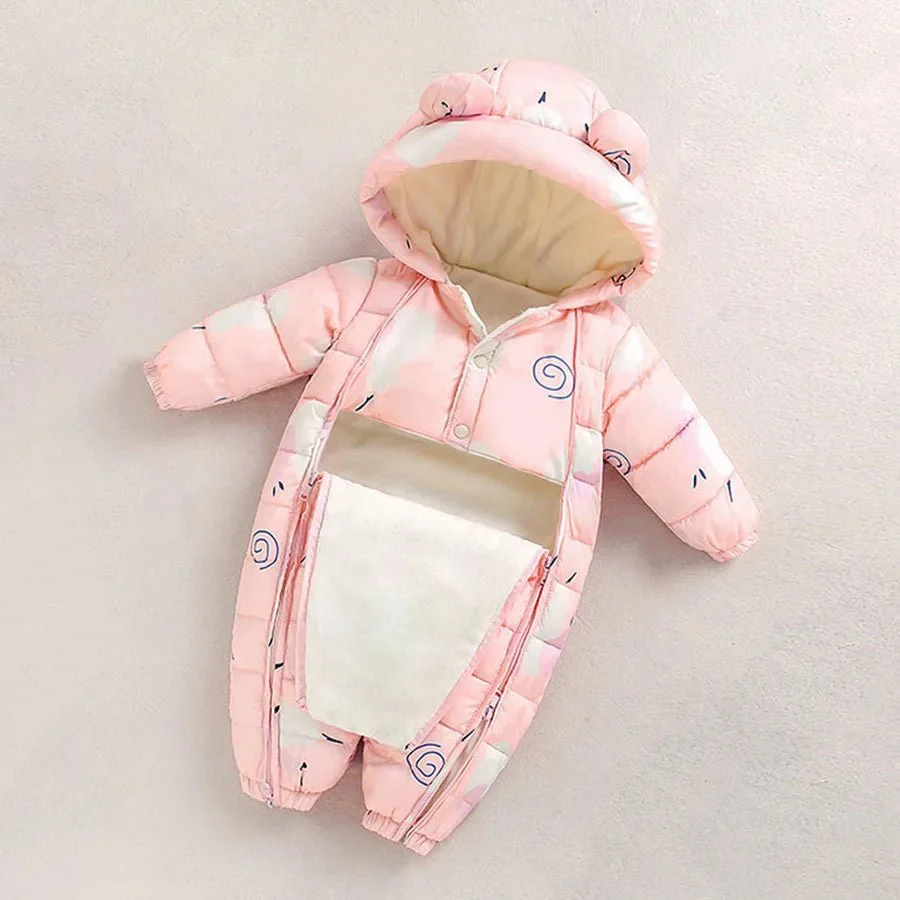 Baby Winter Romper – Hooded Thick Jumpsuit for Newborns & Toddlers - Image 4
