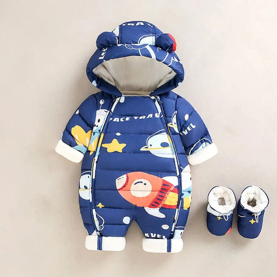 Baby Winter Romper – Hooded Thick Jumpsuit for Newborns & Toddlers - Image 9