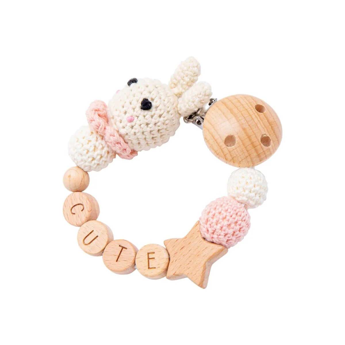 Baby Wood & Crochet Teething Chain - Image 16