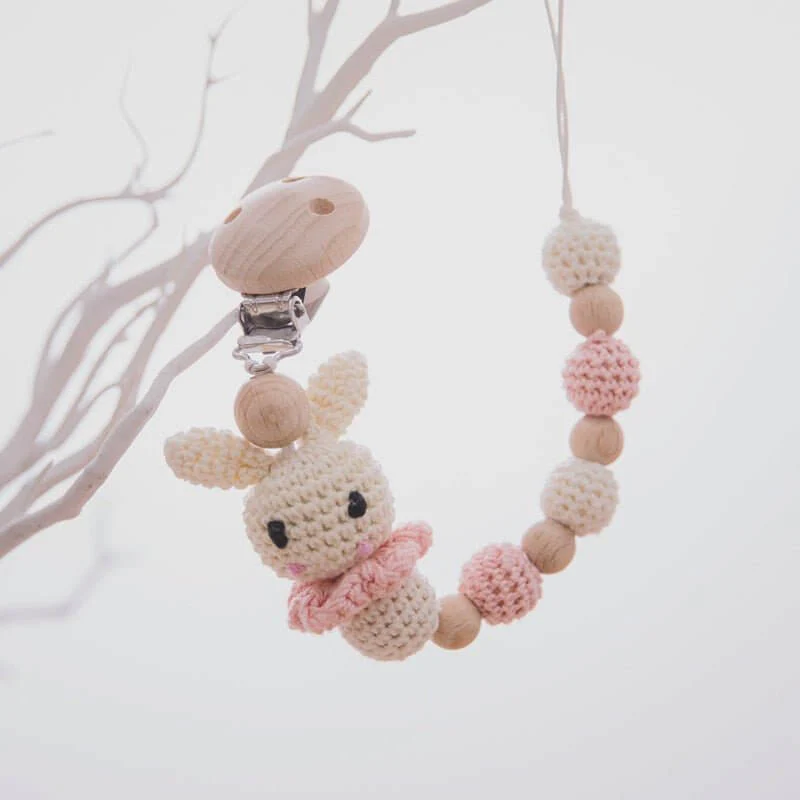 Baby Wood & Crochet Teething Chain - Image 2