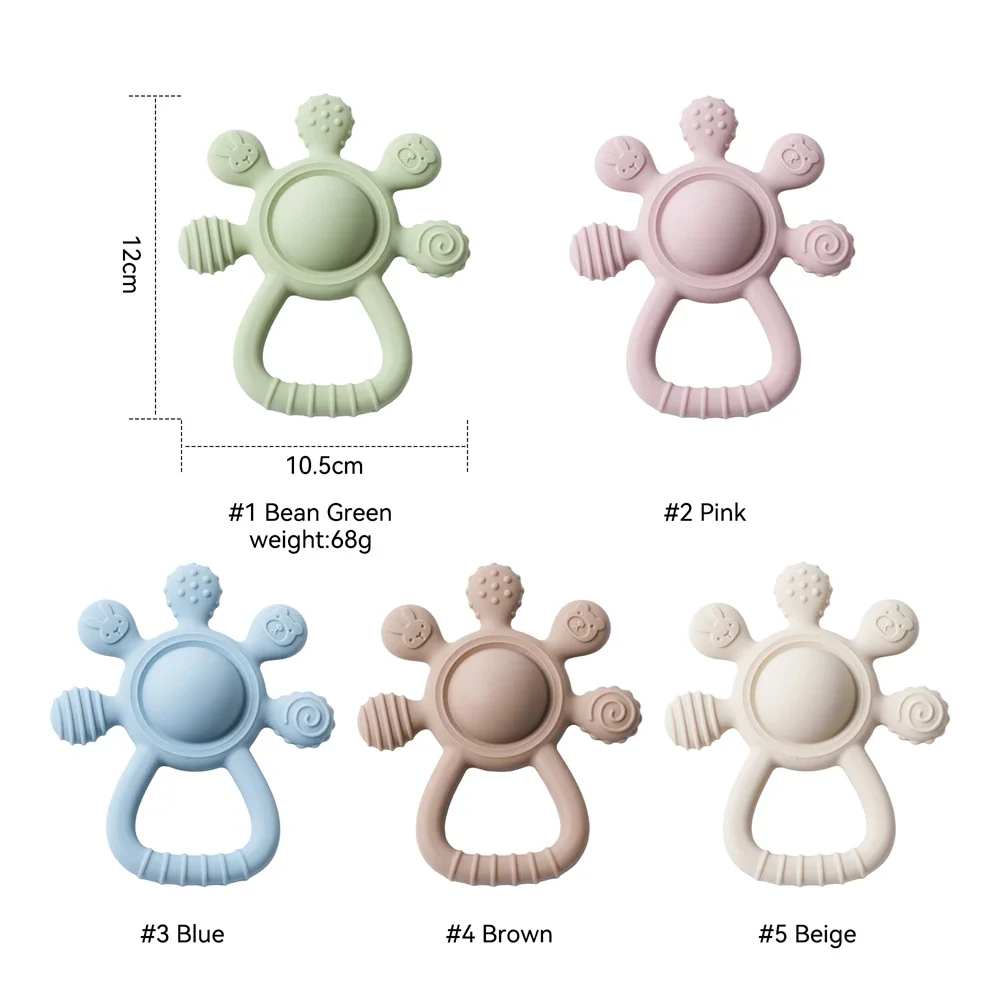 Baby Silicone Teether Rattle – BPA-Free Sensory Soothing Toy - Image 6
