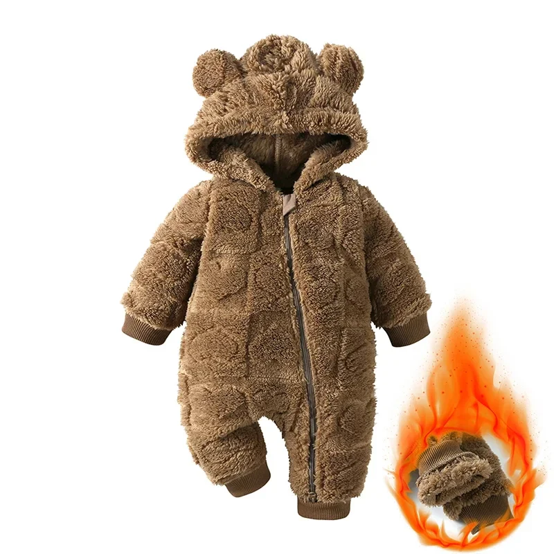 Baby Velvet Hooded Romper – Warm Cartoon Comfort - Image 10