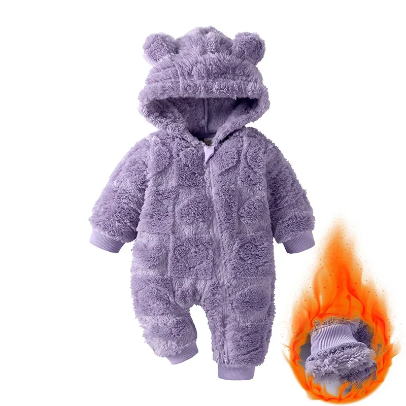Baby Velvet Hooded Romper – Warm Cartoon Comfort - Image 12