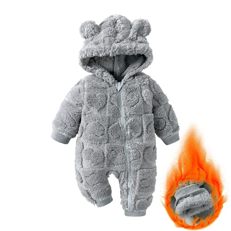 Baby Velvet Hooded Romper – Warm Cartoon Comfort - Image 7