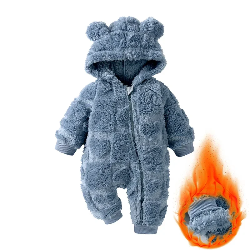 Baby Velvet Hooded Romper – Warm Cartoon Comfort - Image 8