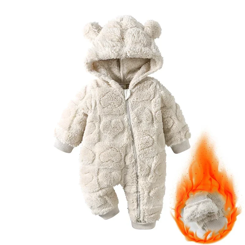 Baby Velvet Hooded Romper – Warm Cartoon Comfort - Image 9