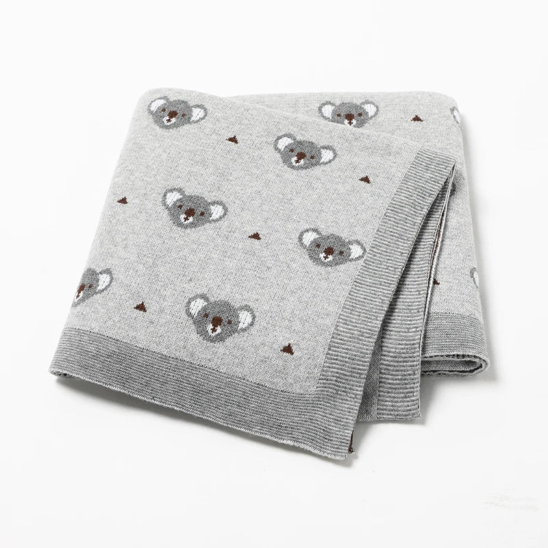 Cartoon Koala Baby Blanket – Soft Cotton Knit Swaddle - Image 10