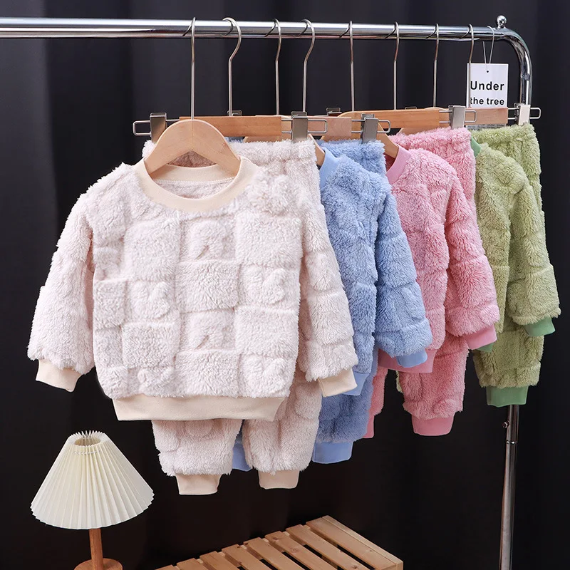 Kids Flannel Pajama Suit - Warm Velvet Set - Image 2