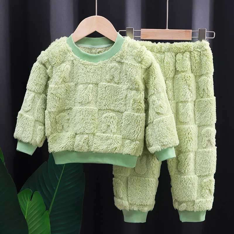 Kids Flannel Pajama Suit - Warm Velvet Set - Image 3