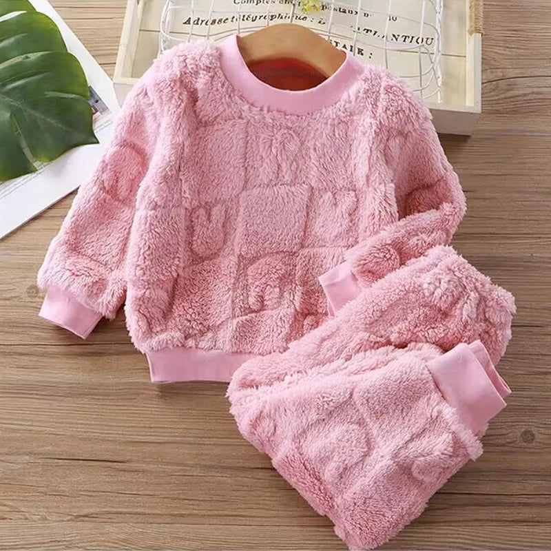 Kids Flannel Pajama Suit - Warm Velvet Set - Image 6