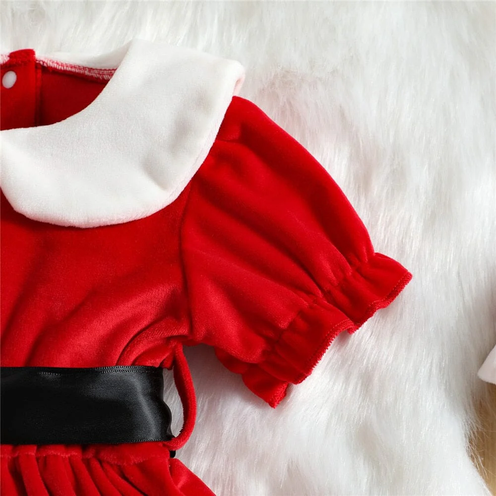 Christmas Festive Baby Dress & Cap - Image 7