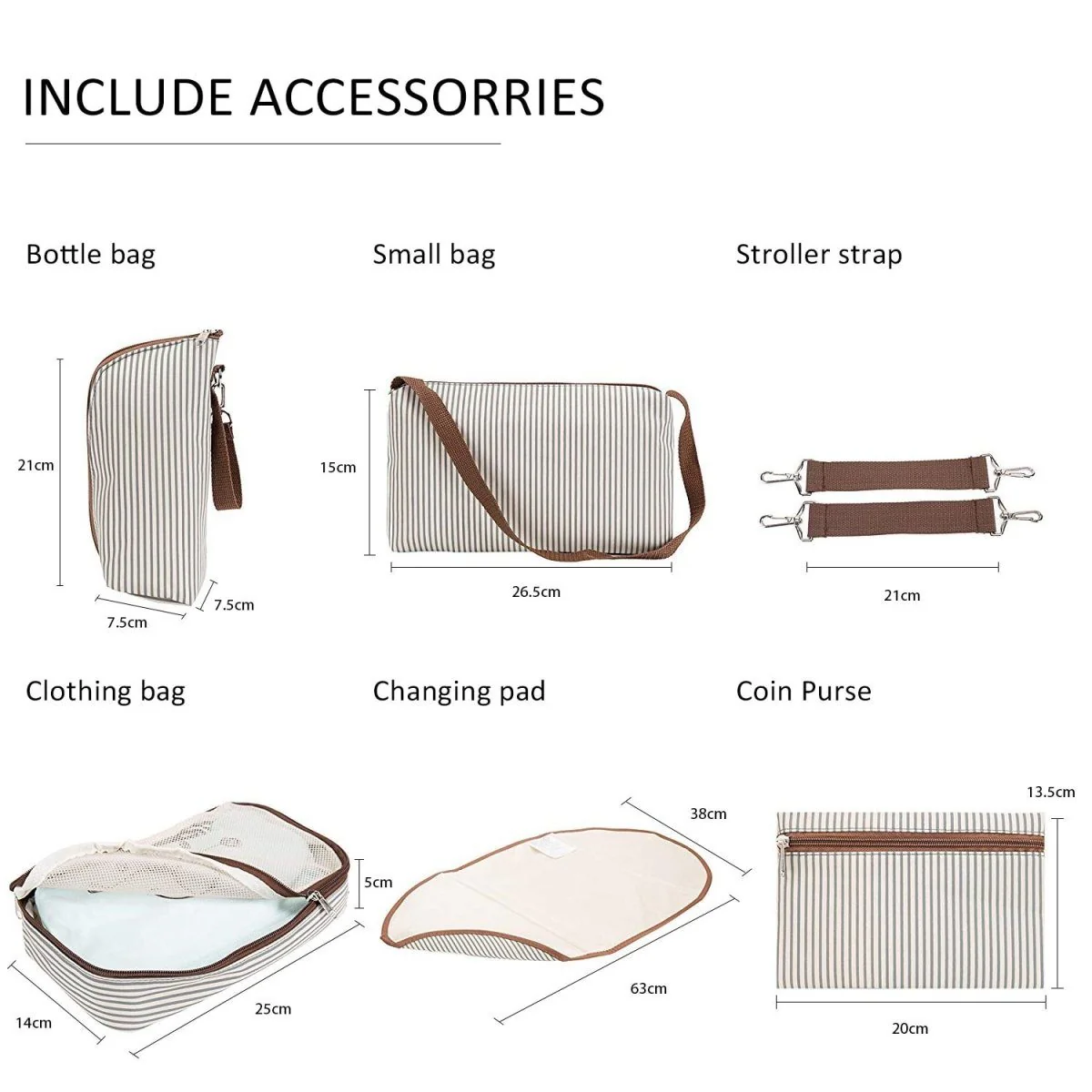 Deluxe Diaper Bag 7 Pieces Set - Image 5