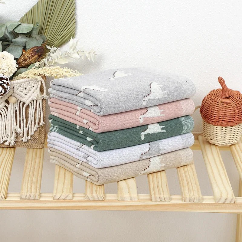 Dino Cotton Baby Blanket – Knitted Newborn Swaddle - Image 6