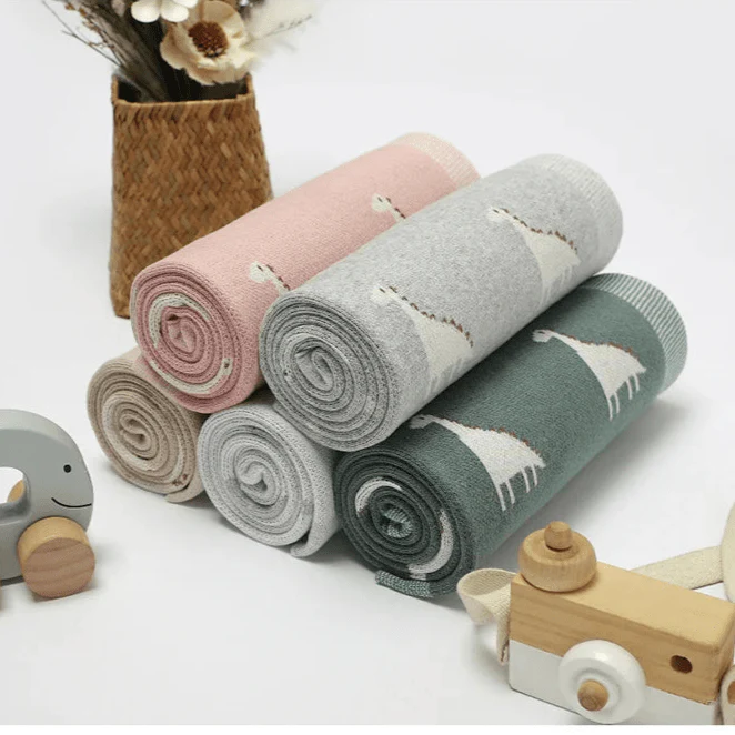 Dino Cotton Baby Blanket – Knitted Newborn Swaddle - Image 7