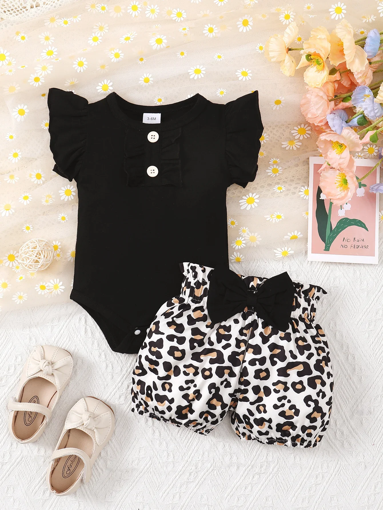 Summer Baby Jumpsuit Set – Leopard Play Style