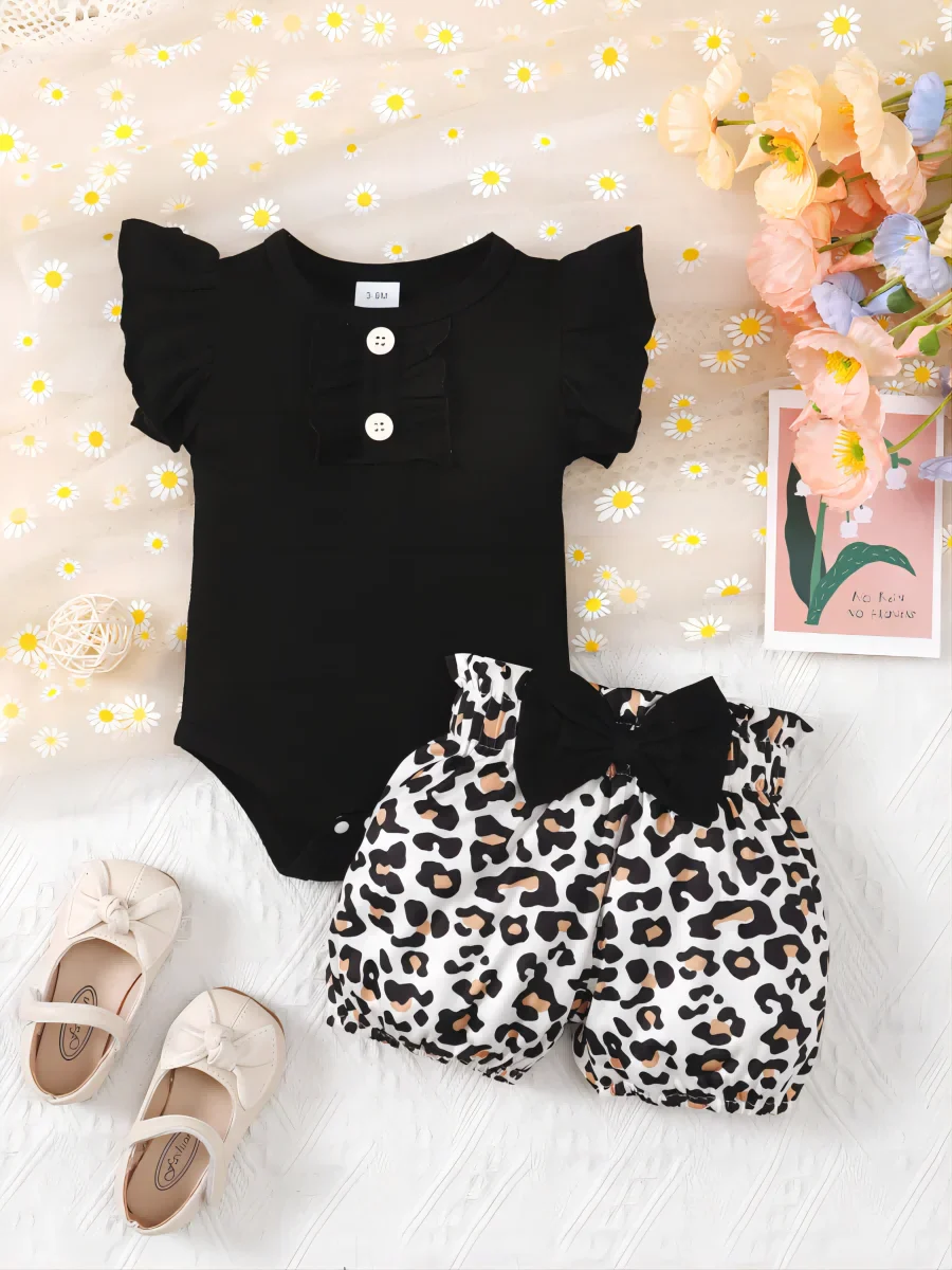 Summer Baby Jumpsuit Set – Leopard Play Style - Image 7