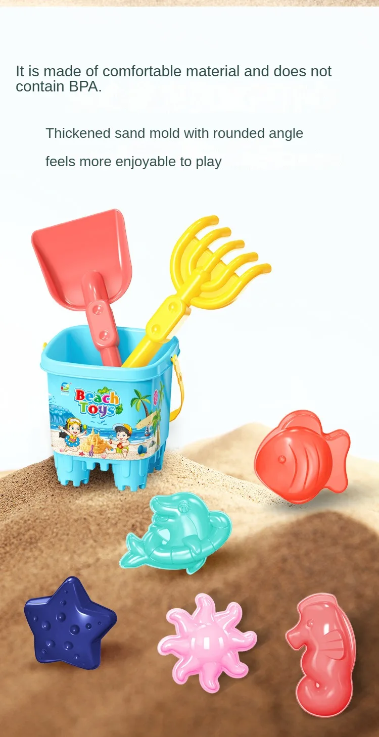 Kids Beach Sand Play Set – Bucket Shovel Kit - Image 6