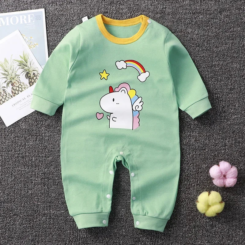 Baby Cotton One-Piece Jumpsuit Solid Color - Image 2