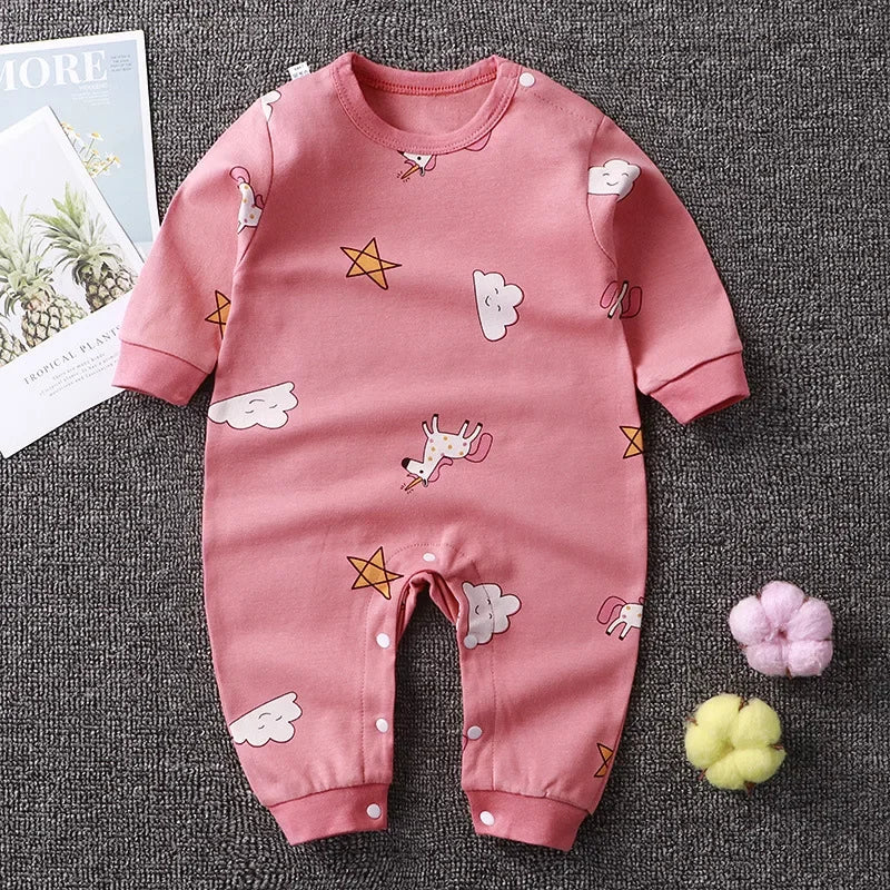 Baby Cotton One-Piece Jumpsuit Solid Color - Image 5