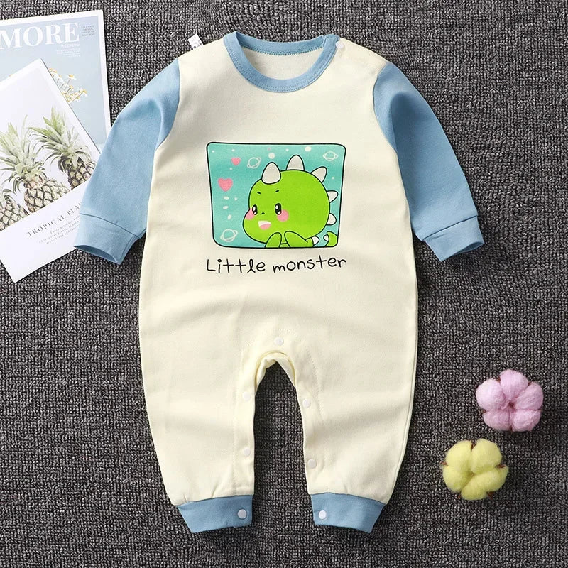 Baby Cotton One-Piece Jumpsuit Solid Color - Image 6
