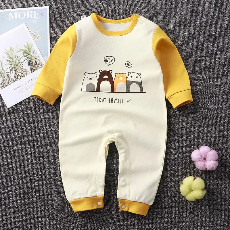 Baby Cotton One-Piece Jumpsuit Solid Color - Image 8