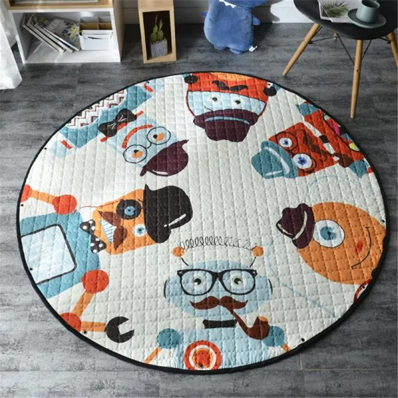 Round Kids Room Carpet – Nordic Animal Play Mat 150cm - Image 5