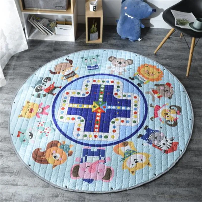 Round Kids Room Carpet – Nordic Animal Play Mat 150cm - Image 7