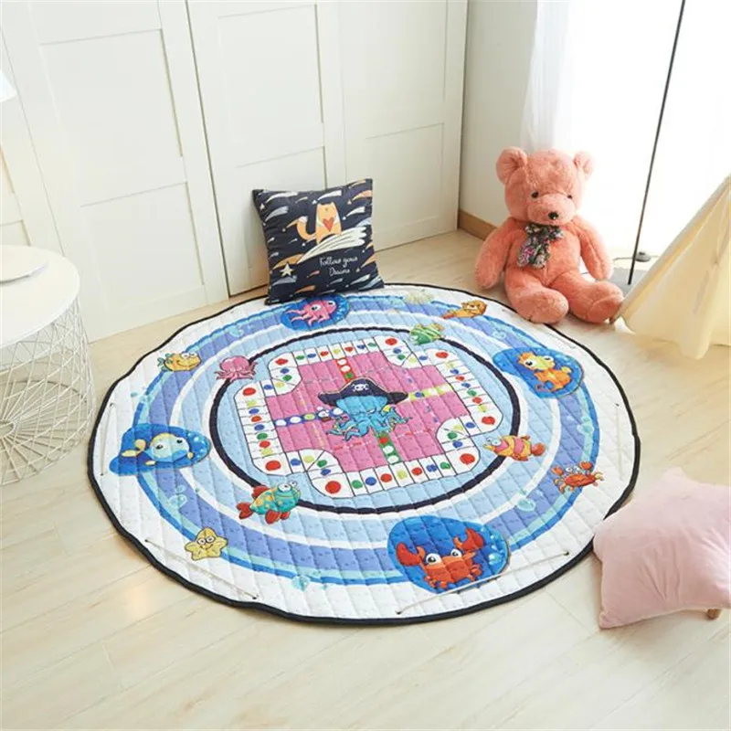 Round Kids Room Carpet – Nordic Animal Play Mat 150cm - Image 9