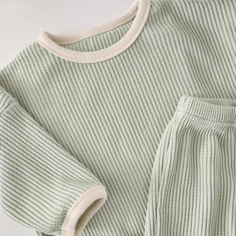 Korean Waffle Suit – Comfy 2-Piece Set - Image 3