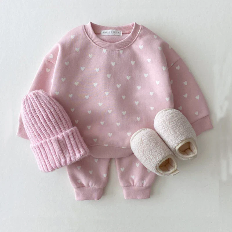 Heart Print Hoodie Set – Cozy Casual - Image 3