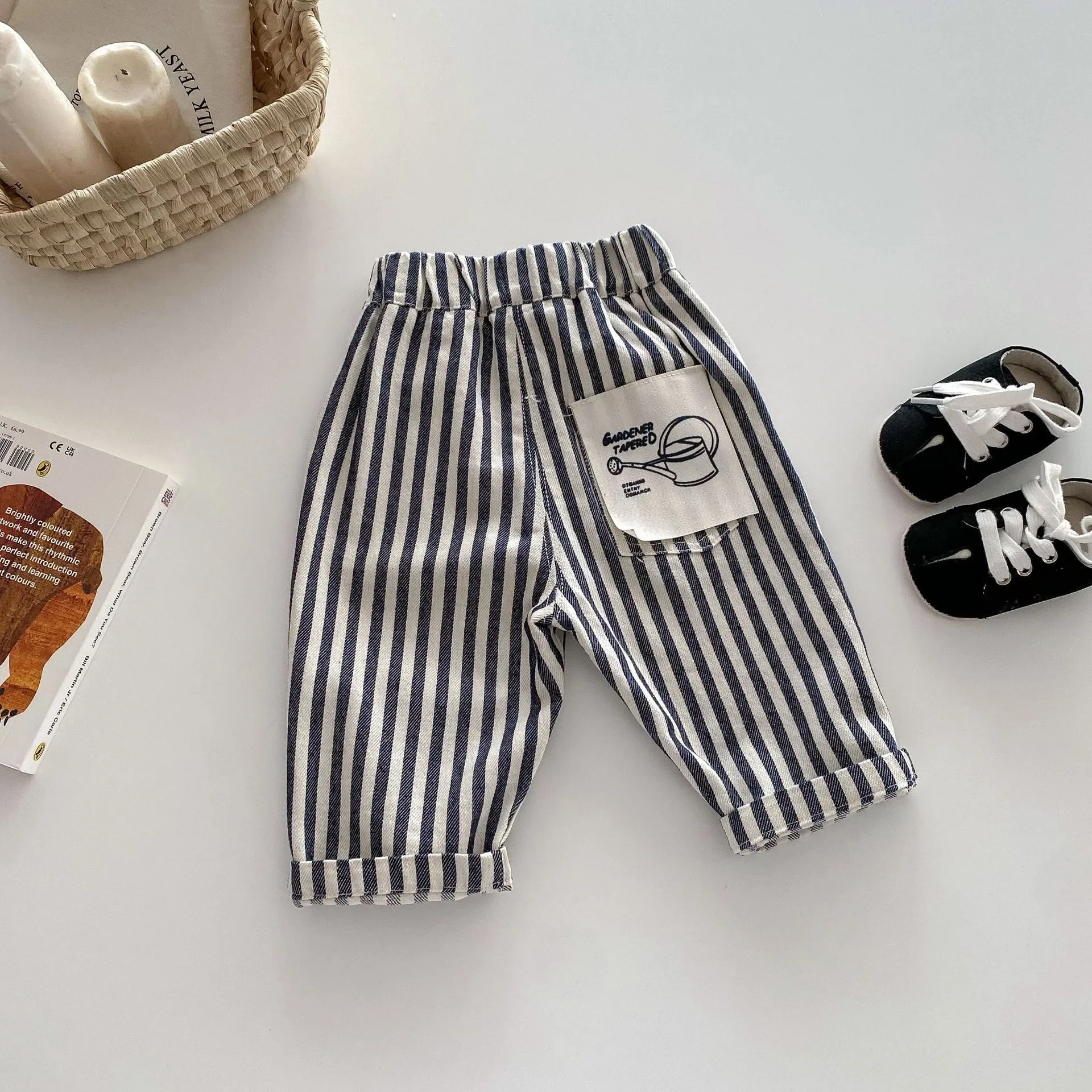 Denim Pants – Soft Striped Casual Trousers - Image 7