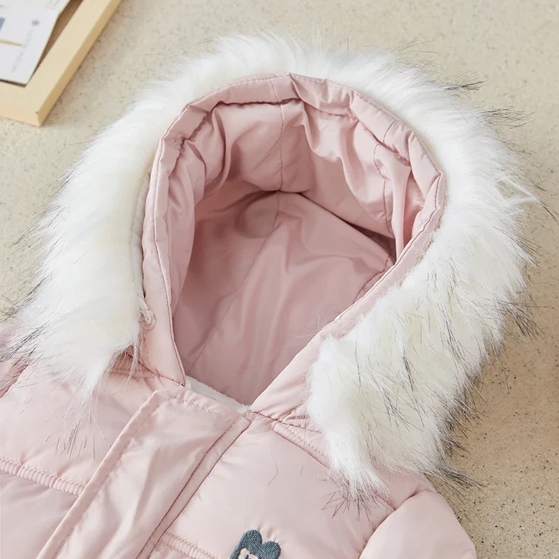 Baby Winter Snowsuit – Hooded Puffer Jumpsuit - Image 3