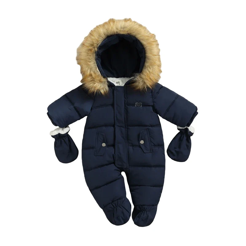 Baby Winter Snowsuit – Hooded Puffer Jumpsuit - Image 7