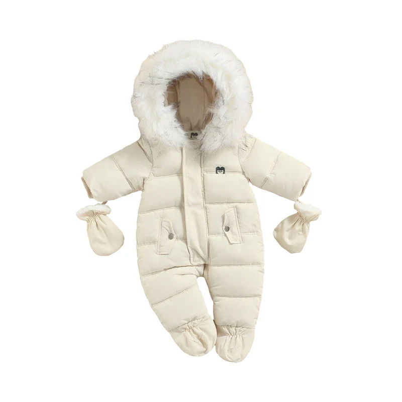 Baby Winter Snowsuit – Hooded Puffer Jumpsuit - Image 8