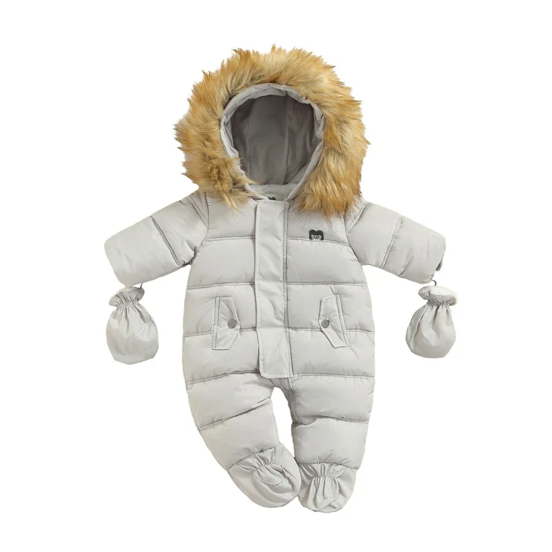 Baby Winter Snowsuit – Hooded Puffer Jumpsuit - Image 9