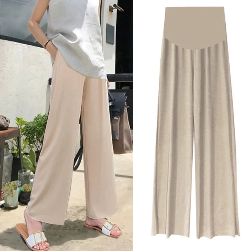 Wide Leg Maternity Trousers – Breathable Adjustable Waist - Image 3