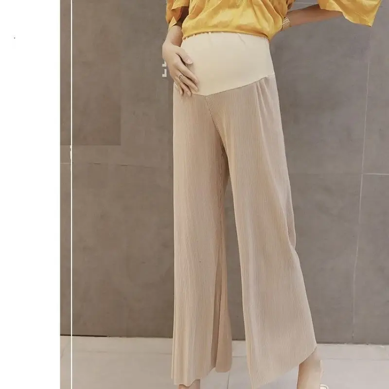 Wide Leg Maternity Trousers – Breathable Adjustable Waist - Image 4