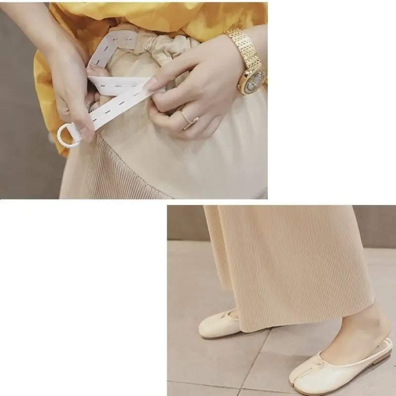 Wide Leg Maternity Trousers – Breathable Adjustable Waist - Image 6