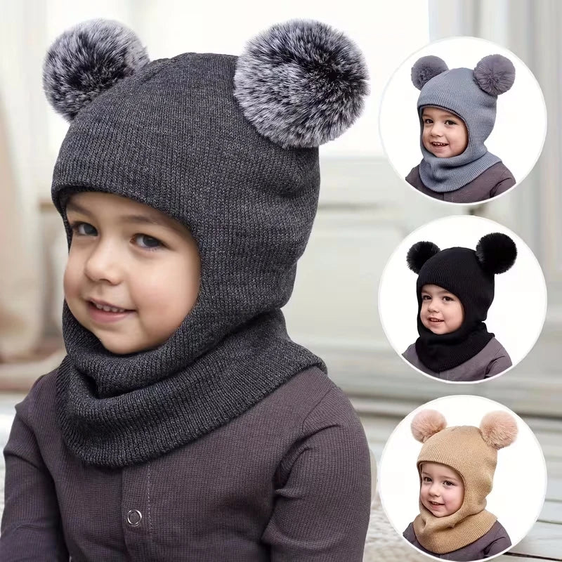 Winter Children's Hat – Hooded Knitted Cap - Image 2