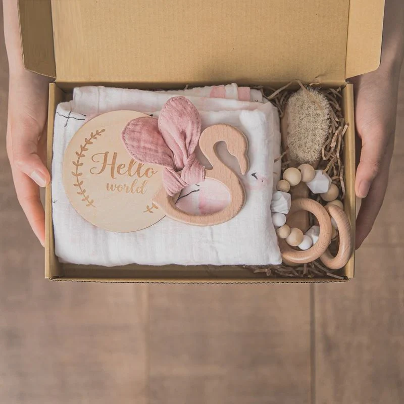 Wooden Rattles Cotton Blanket Baby Gift Set - Image 7