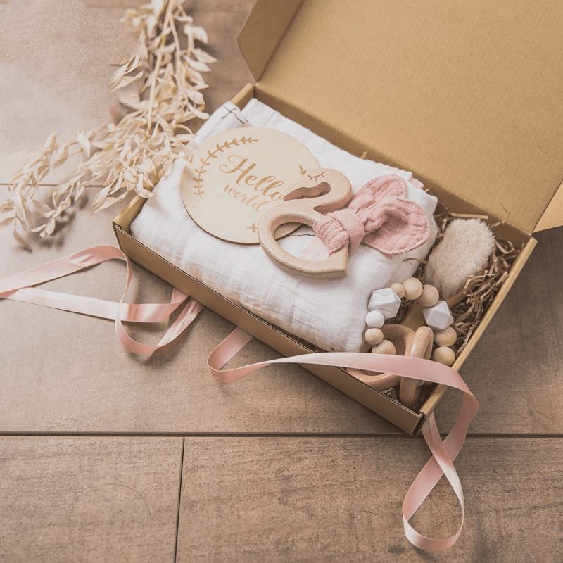 Wooden Rattles Cotton Blanket Baby Gift Set - Image 8